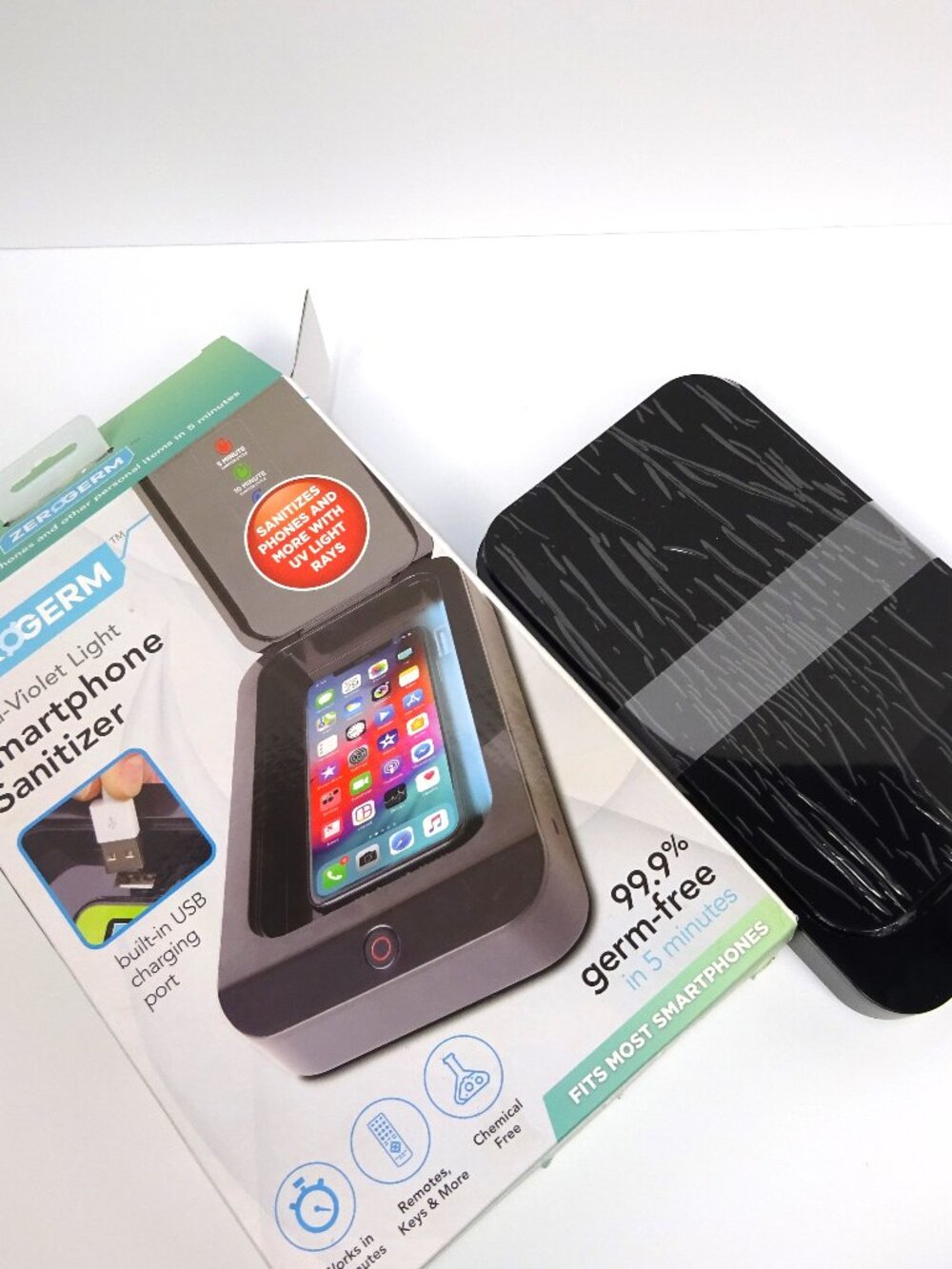 ZeroGerm Black UV Light Smartphone Sanitizer - Model ZG-MC12/4